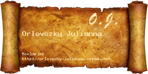 Orlovszky Julianna névjegykártya